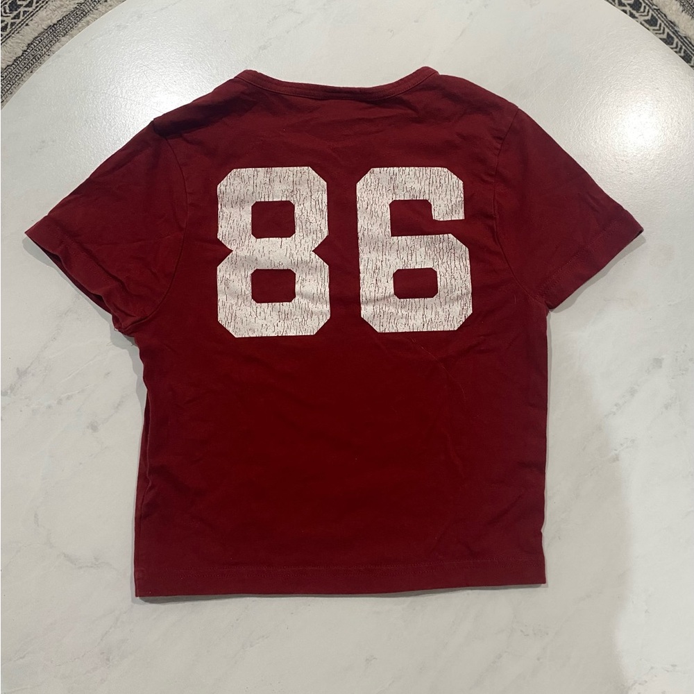 PacSun Red and White Short Sleeve Tee with Graphic